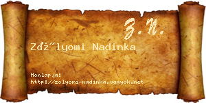 Zólyomi Nadinka névjegykártya